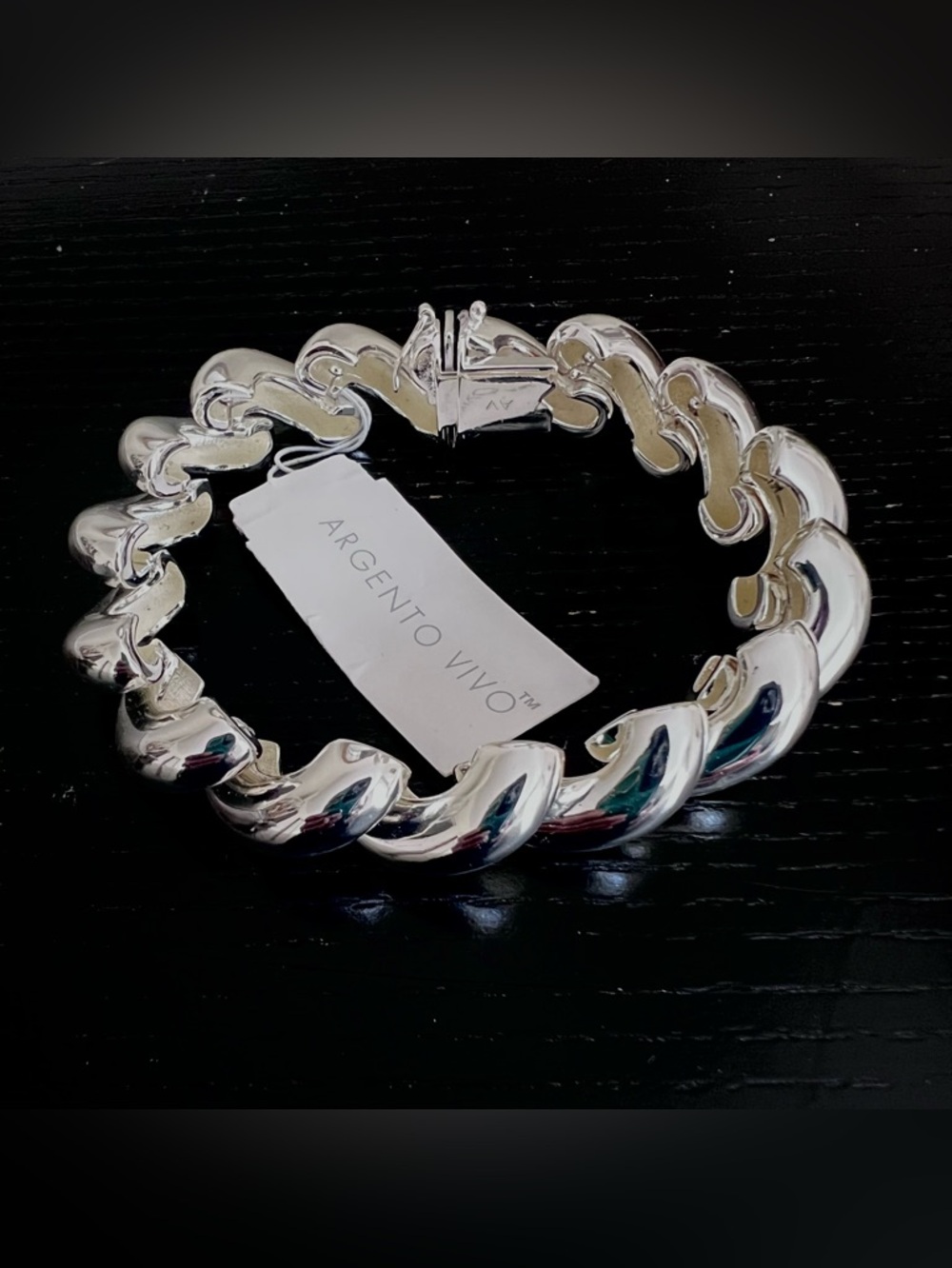 NWT Argento Vivo Polished Silver San Marco Link Bracelet